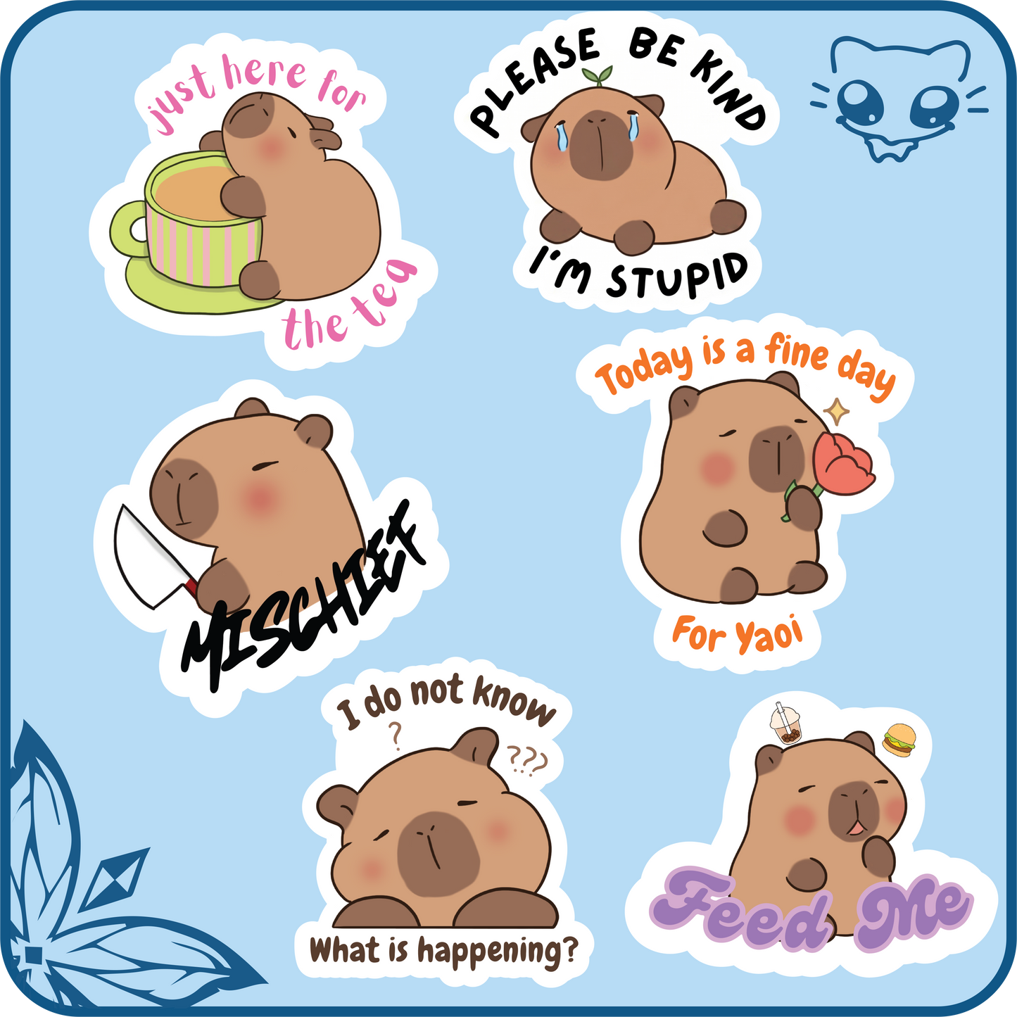 Goofy Capybara Stickers