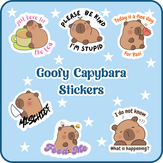 Goofy Capybara Stickers