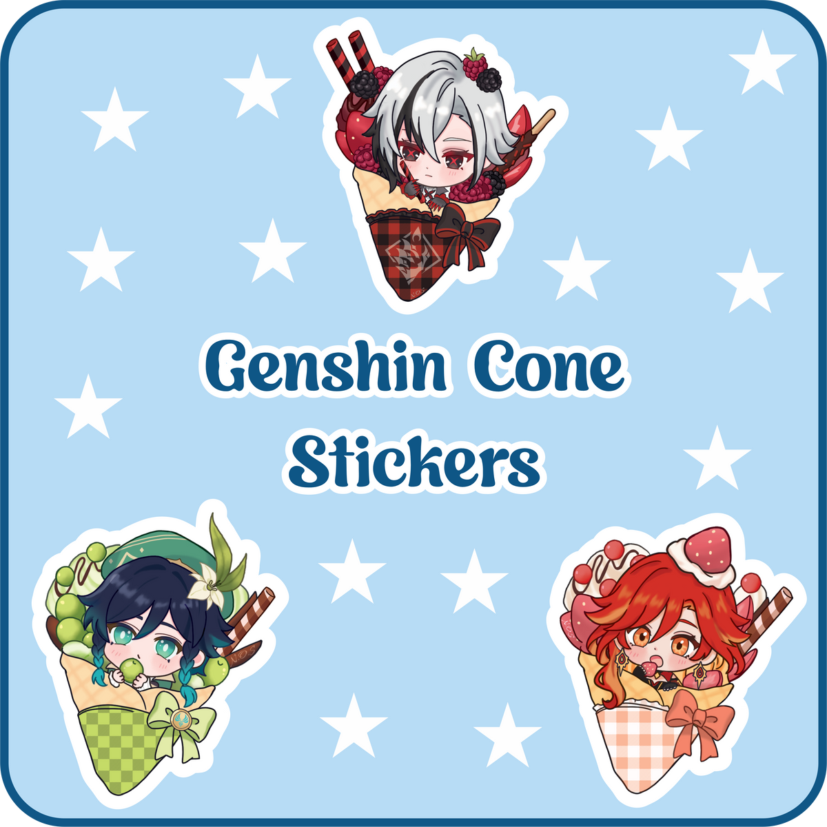 Genshin Ice Cream Crepe Stickers
