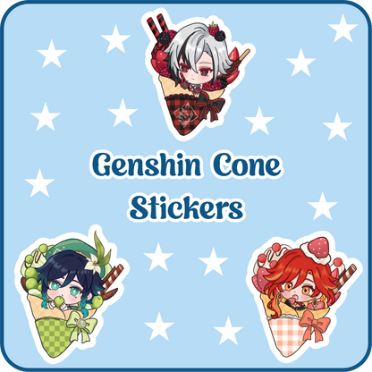 Genshin Ice Cream Crepe Stickers