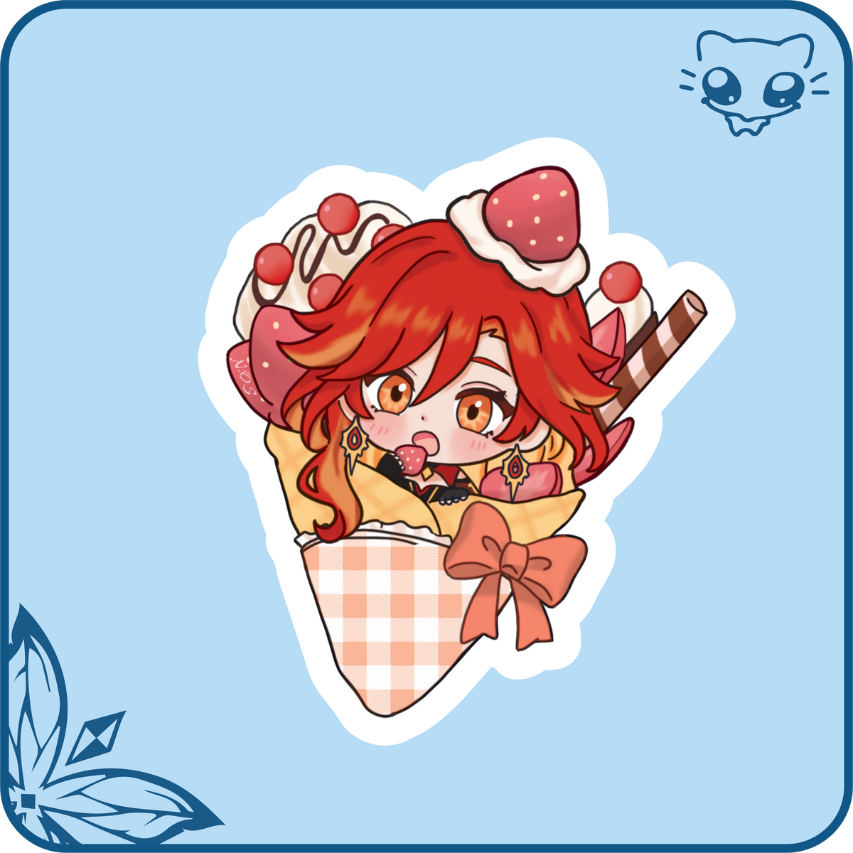 Genshin Ice Cream Crepe Stickers
