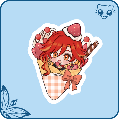 Genshin Ice Cream Crepe Stickers