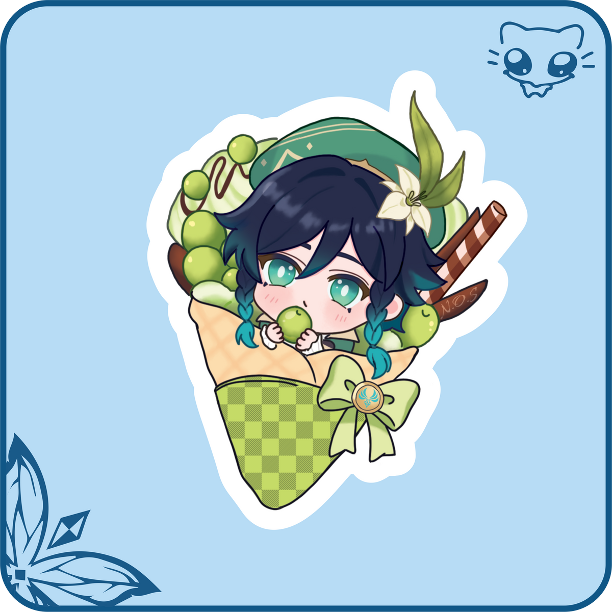 Genshin Ice Cream Crepe Stickers