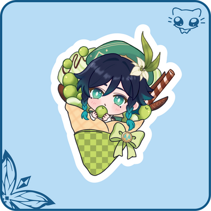 Genshin Ice Cream Crepe Stickers